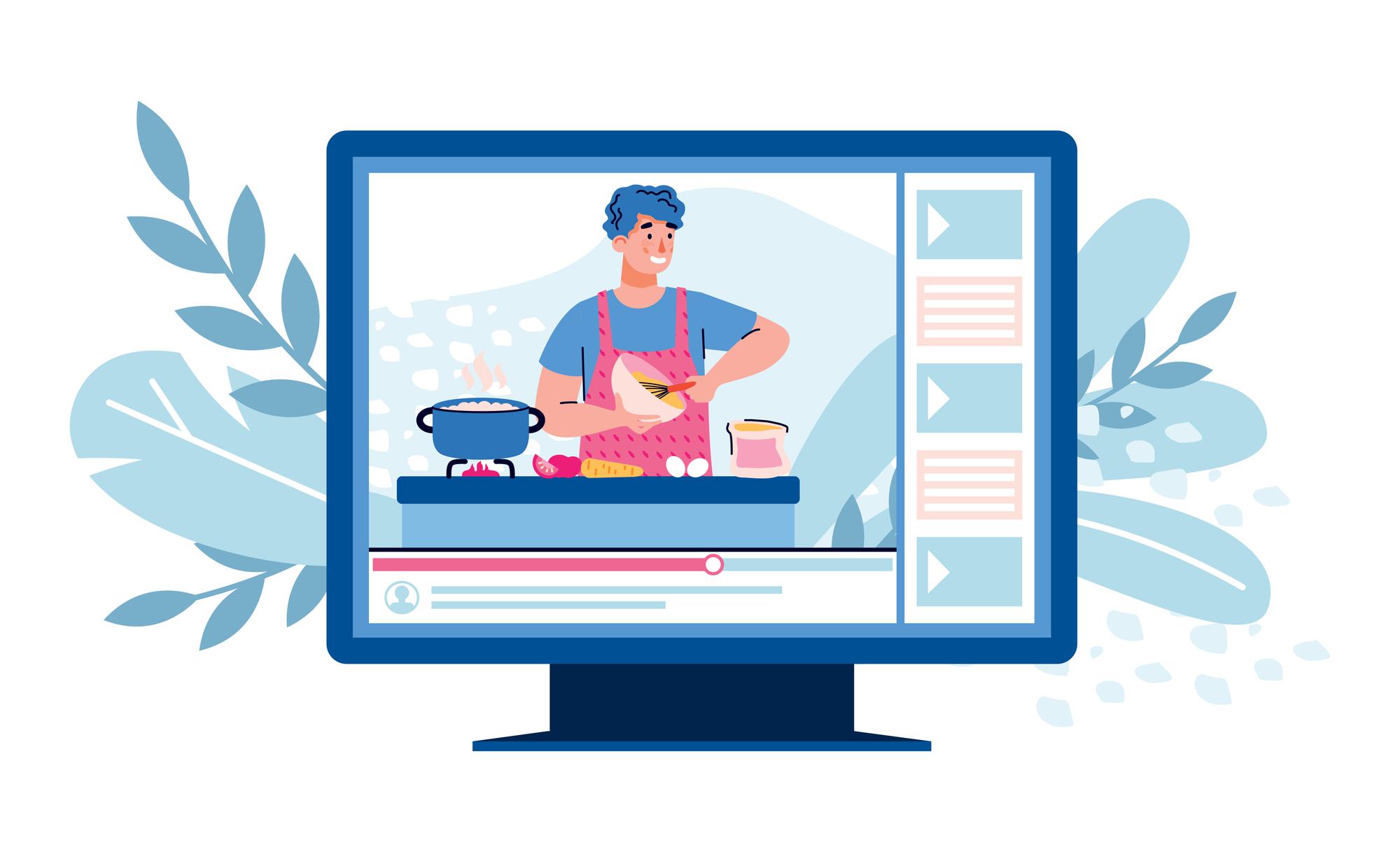 Schermo con interfaccia della lezione online